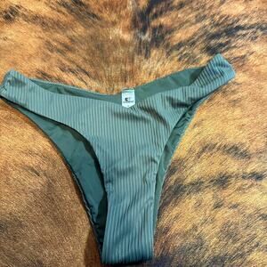 Green ribbed bikini bottoms summer